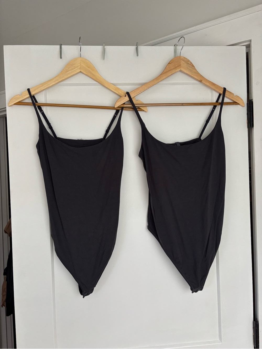 Skims Smooth Layers Scoop Neck Bodysuit in Dark Gray